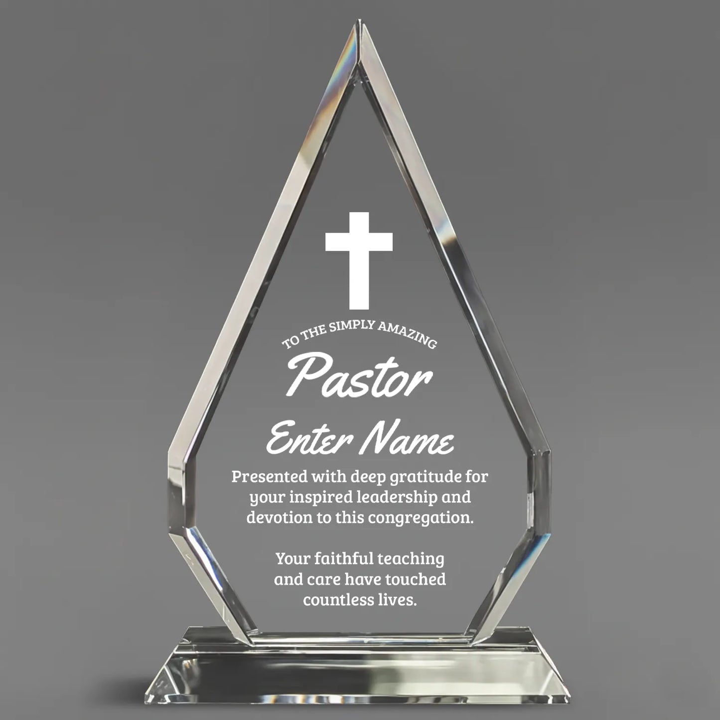 Church Awards - Optic Crystal Arrowhead Awards - Personalize Online – Choose From 5 Designs
