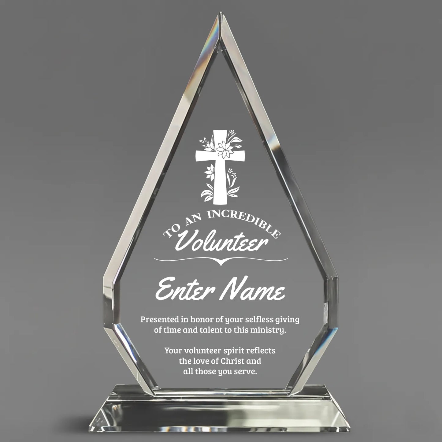 Church Awards - Optic Crystal Arrowhead Awards - Personalize Online – Choose From 5 Designs