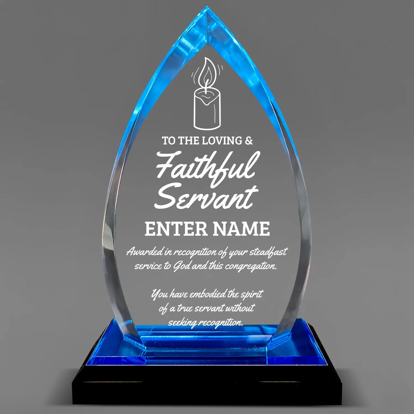 Church Awards - Blue Oval Acrylic Awards - Personalize Online – Choose From 5 Designs