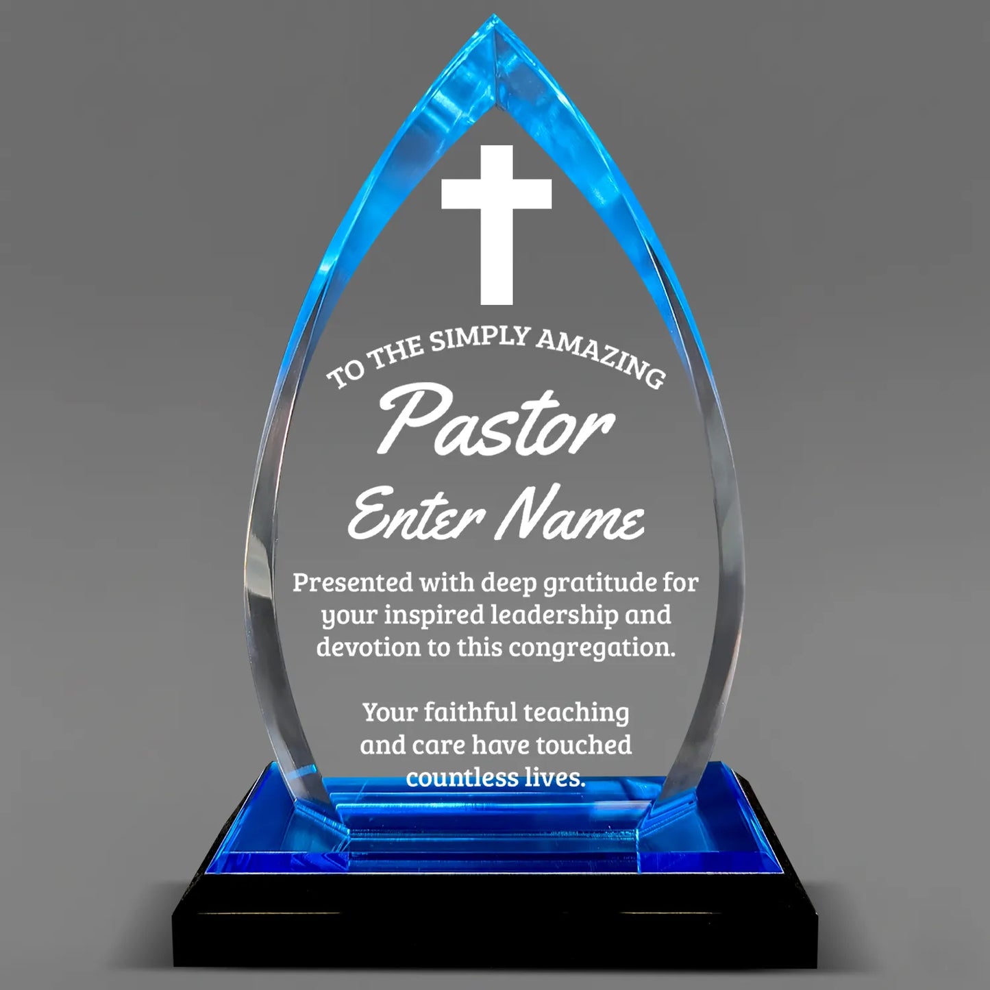 Church Awards - Blue Oval Acrylic Awards - Personalize Online – Choose From 5 Designs