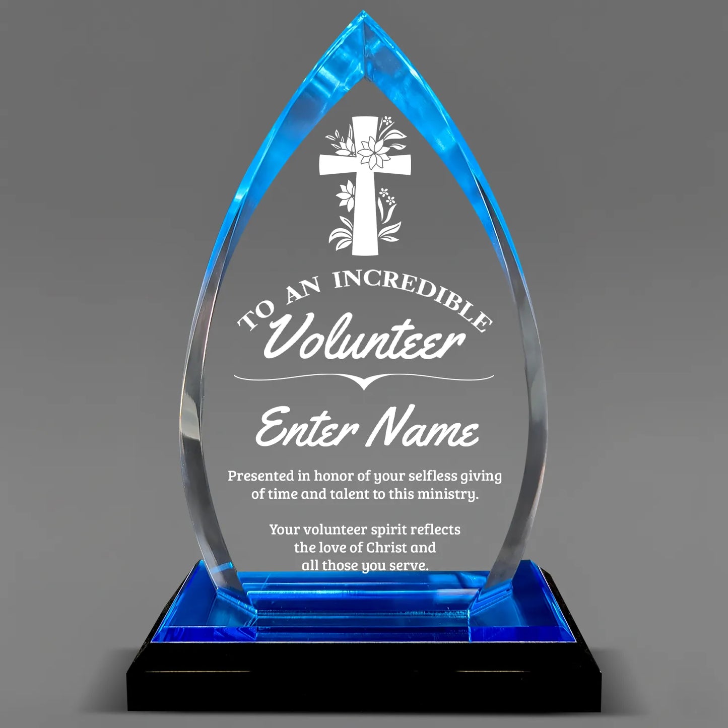 Church Awards - Blue Oval Acrylic Awards - Personalize Online – Choose From 5 Designs