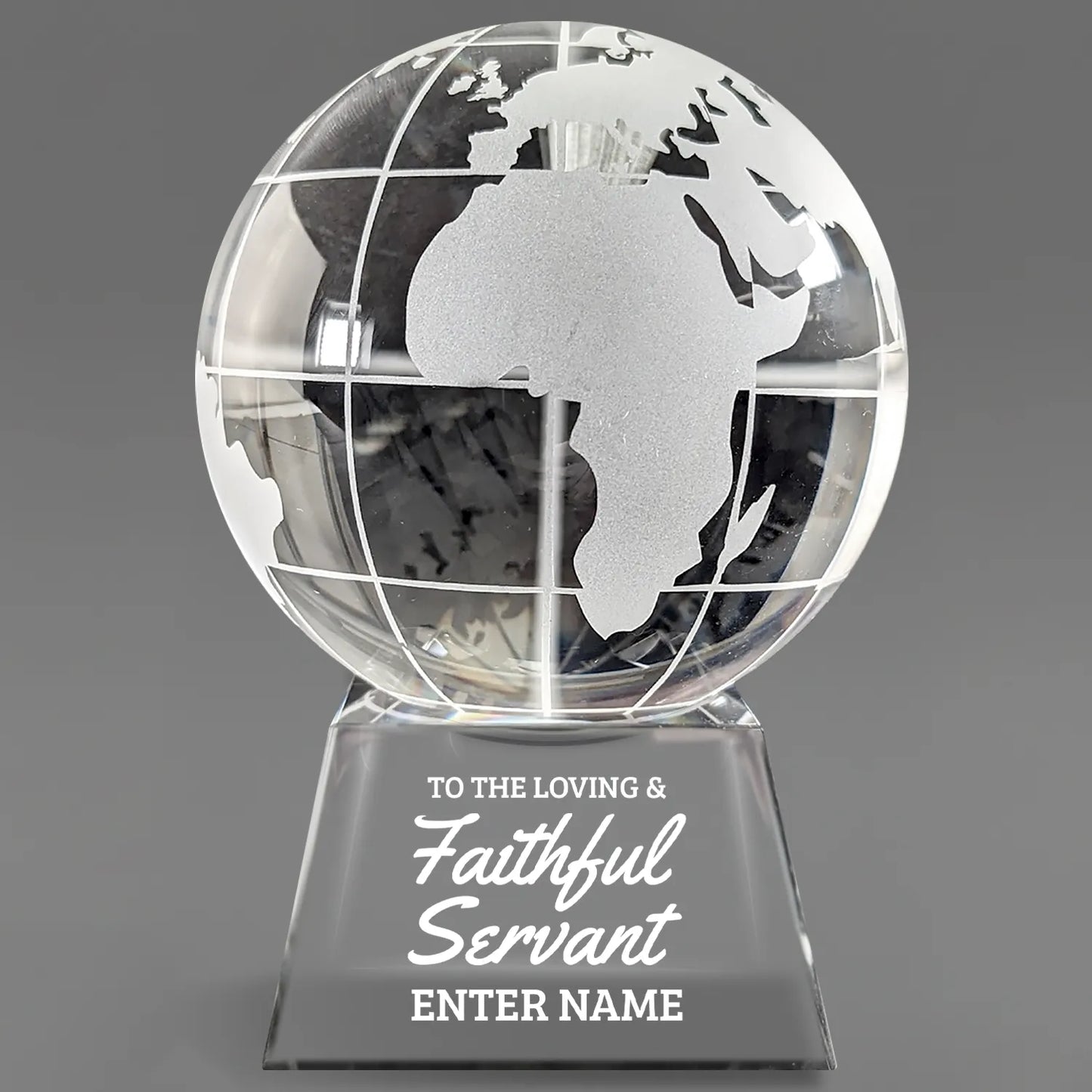 Church Awards - Optical Crystal Globe Awards - Personalize Online – Choose From 5 Designs