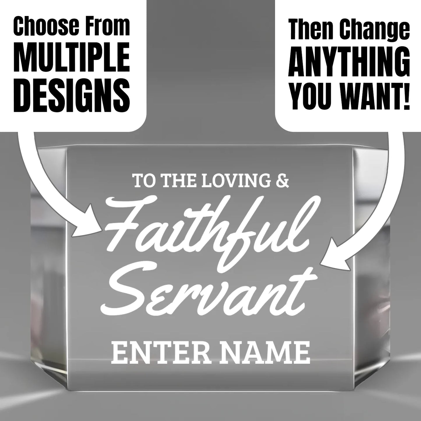 Church Awards - Clear Crystal Facet Block Awards - Personalize Online – Choose From 5 Designs
