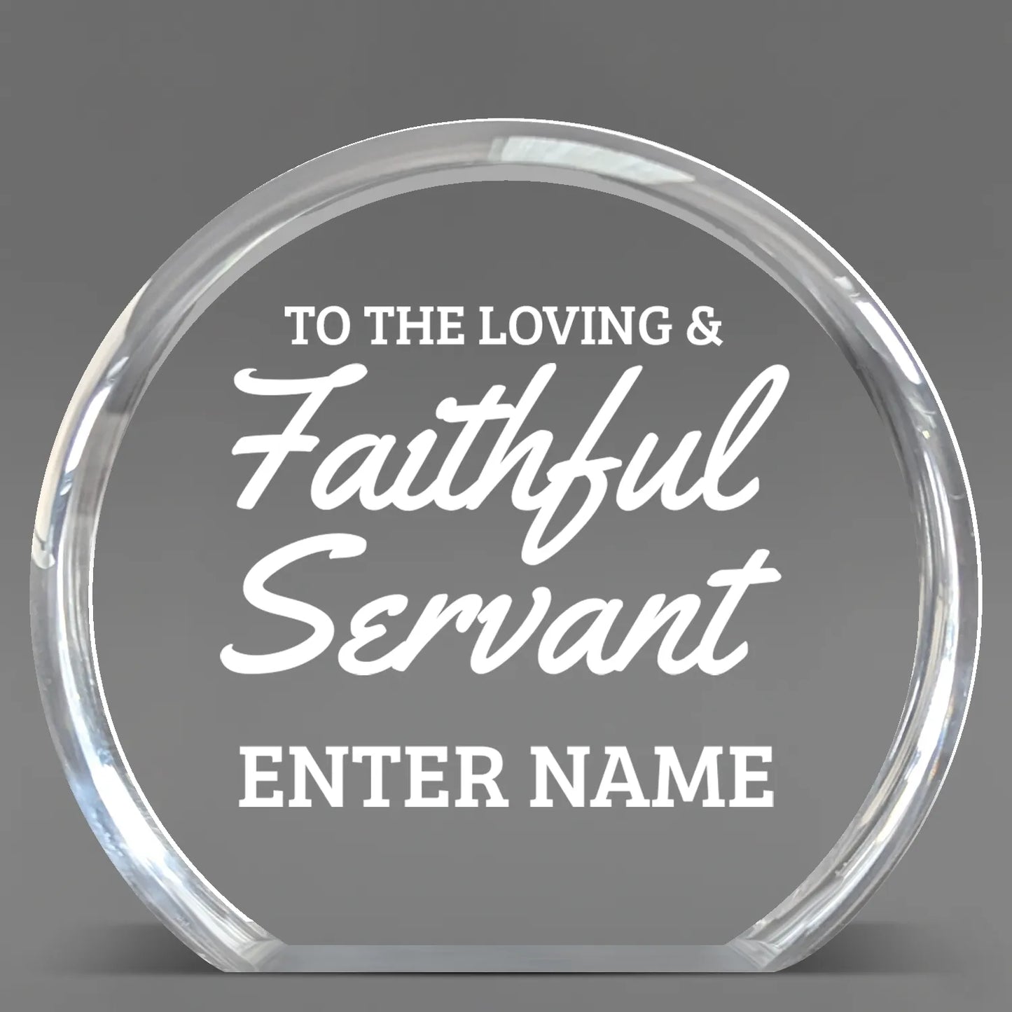 Church Awards - Clear Round Acrylic Awards - Personalize Online – Choose From 5 Designs