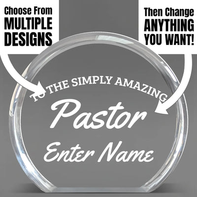 Church Awards - Clear Round Acrylic Awards - Personalize Online – Choose From 5 Designs