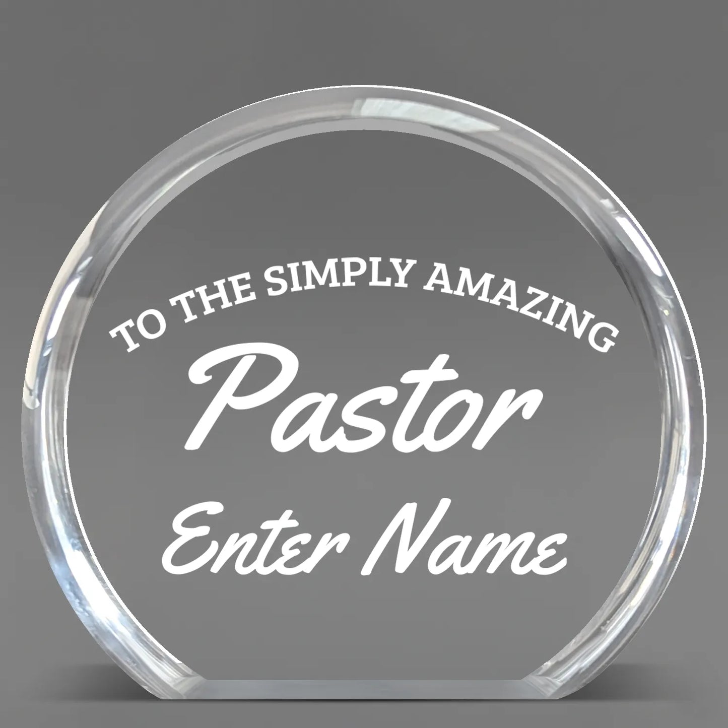 Church Awards - Clear Round Acrylic Awards - Personalize Online – Choose From 5 Designs