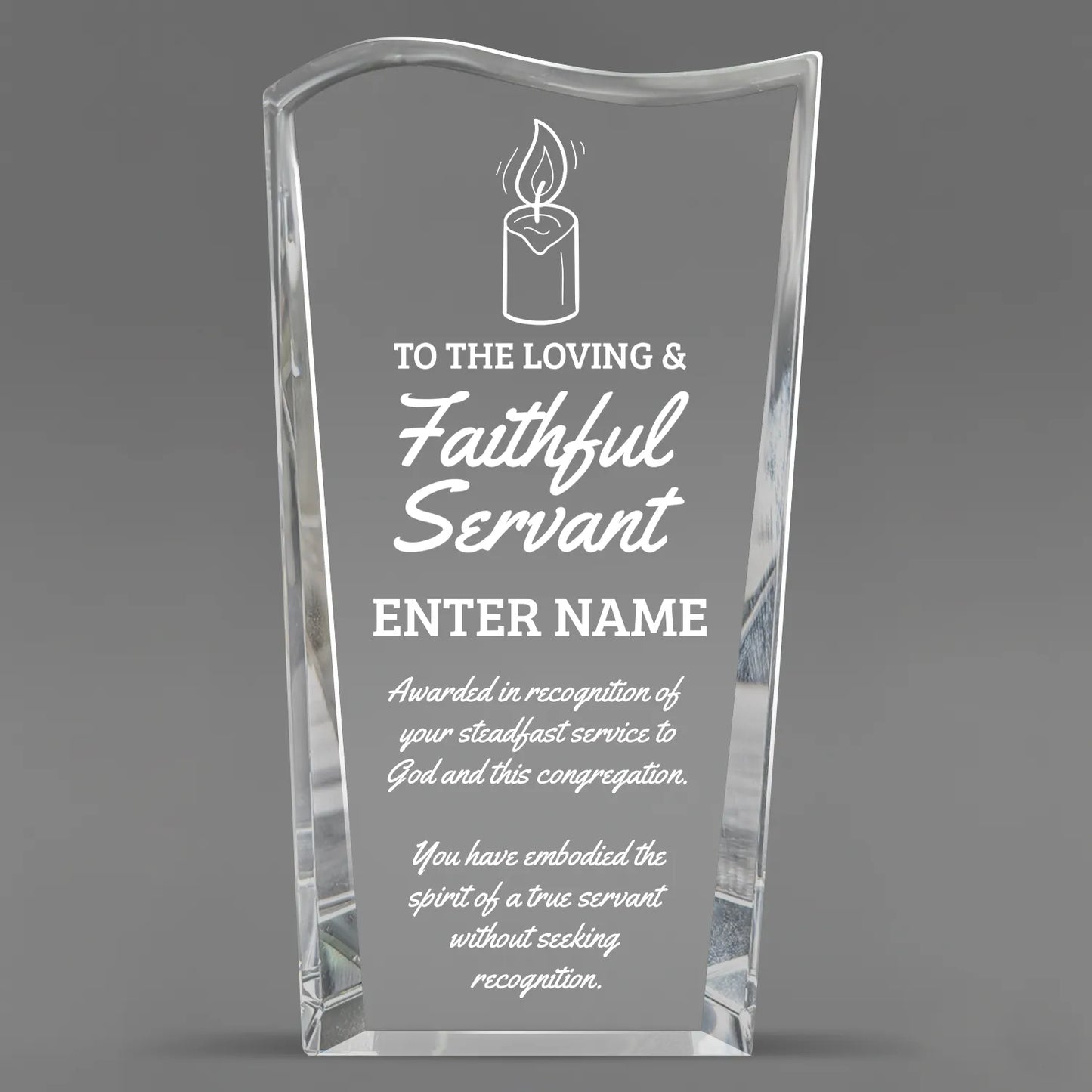 Church Awards - Clear Crystal Facet Wave Awards - Personalize Online – Choose From 5 Designs