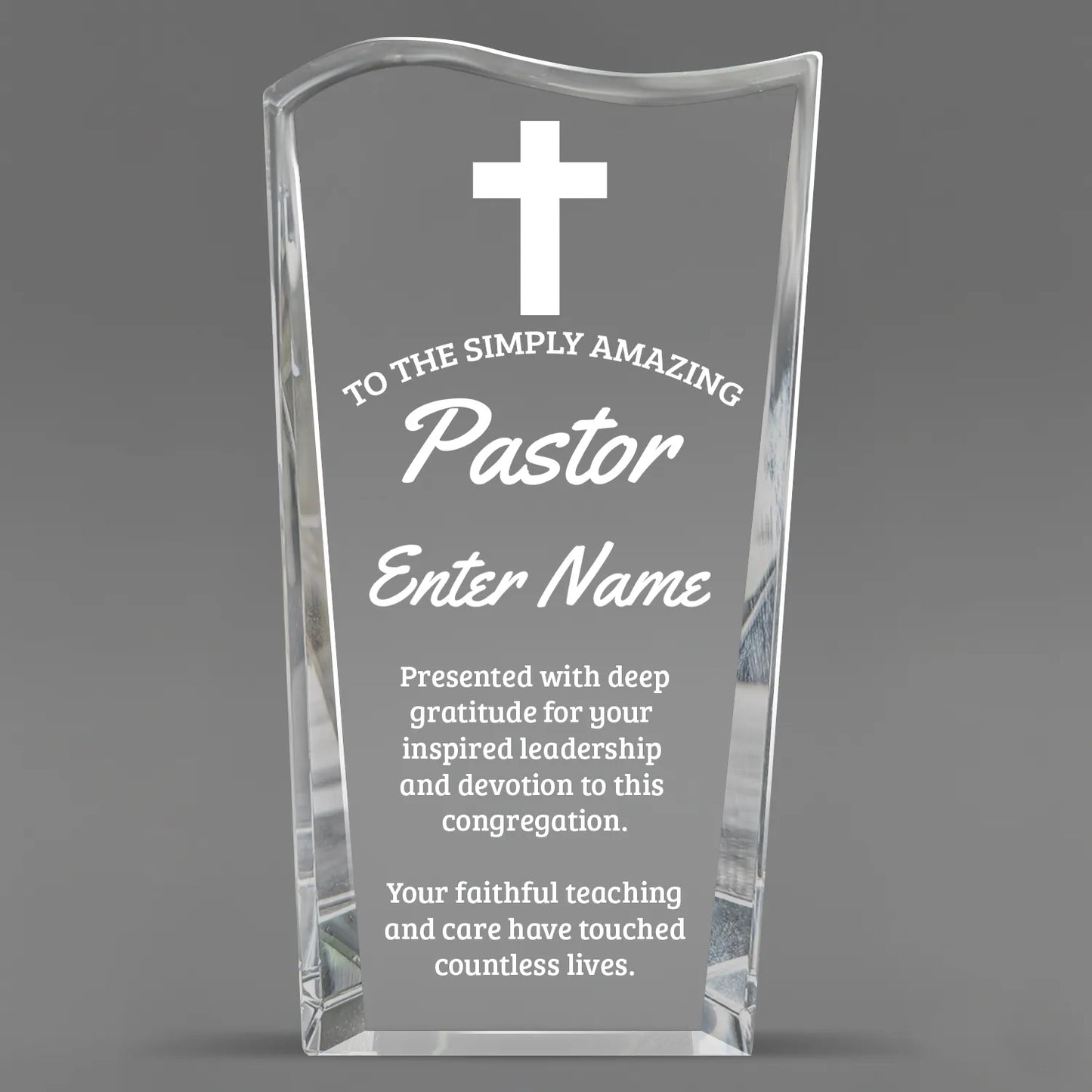 Church Awards - Clear Crystal Facet Wave Awards - Personalize Online – Choose From 5 Designs