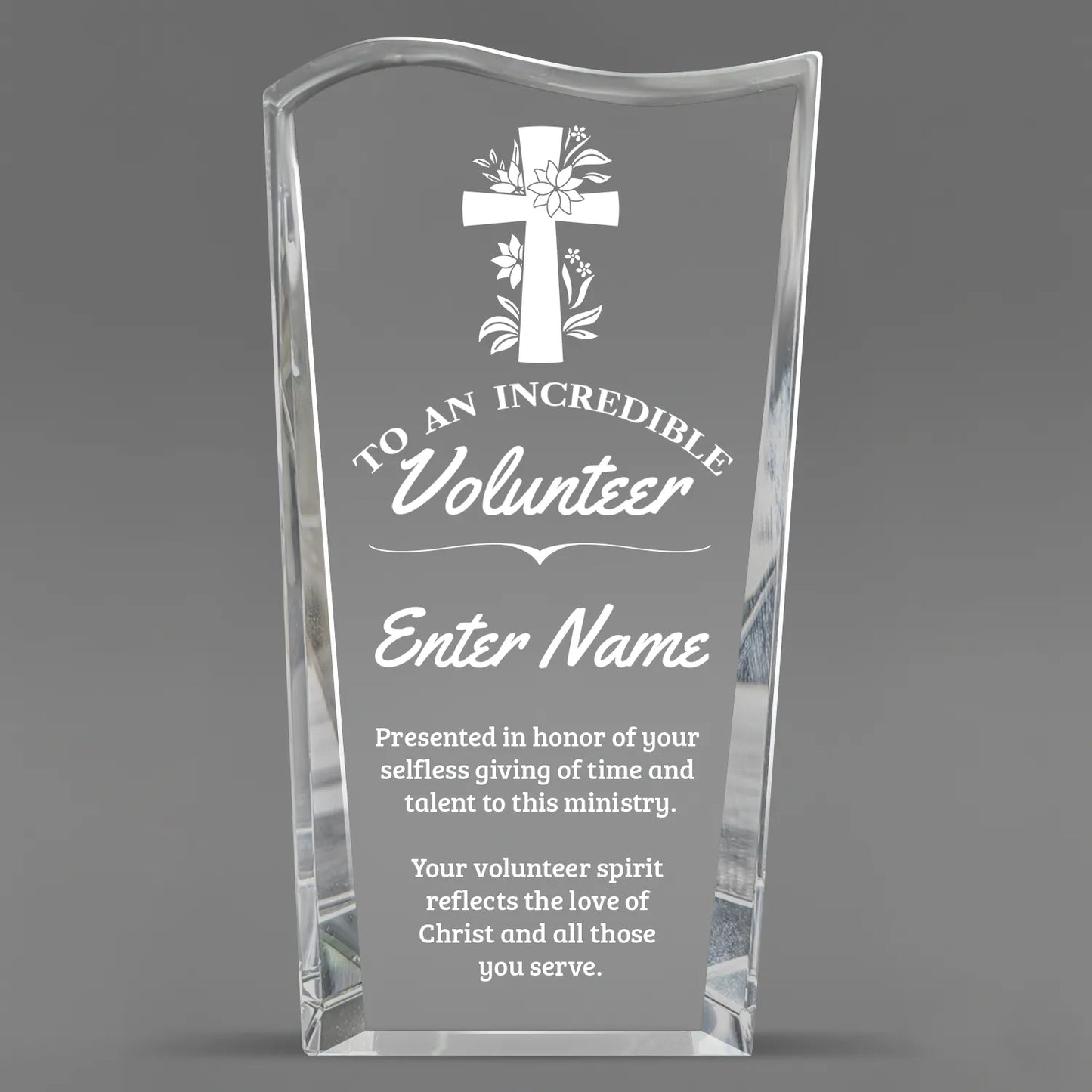 Church Awards - Clear Crystal Facet Wave Awards - Personalize Online – Choose From 5 Designs