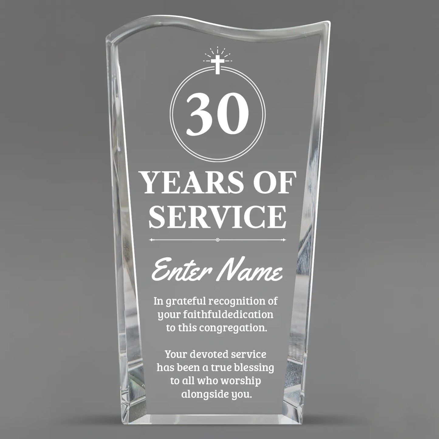 Church Awards - Clear Crystal Facet Wave Awards - Personalize Online – Choose From 5 Designs
