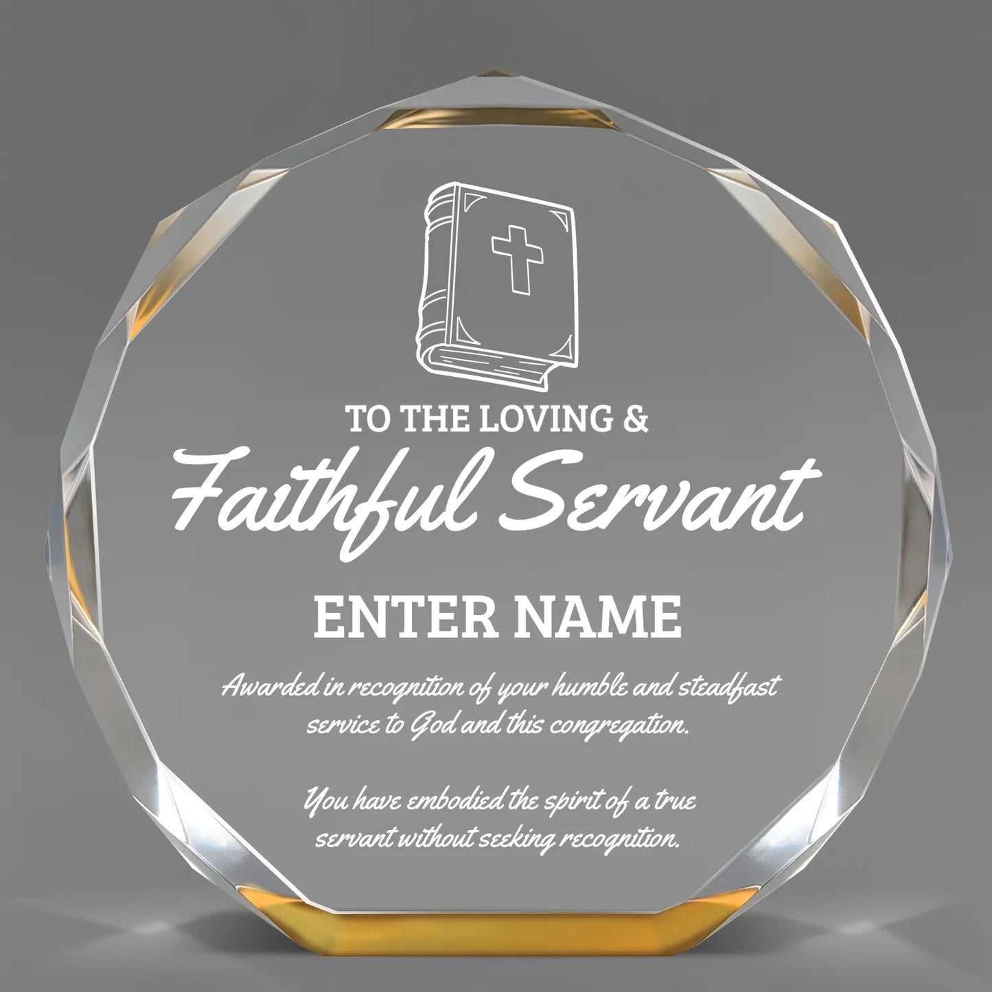 Church Awards - Gold Octagon Acrylic Awards - Personalize Online – Choose From 5 Designs