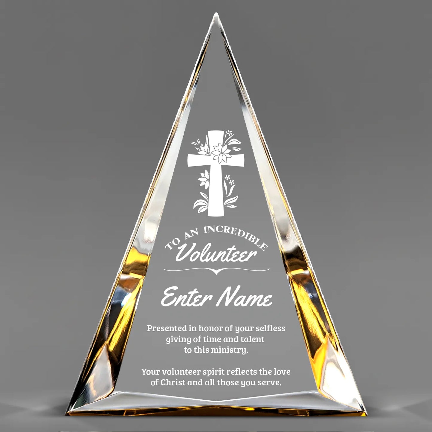 Church Awards - Gold Pinnacle Acrylic Awards - Personalize Online – Choose From 5 Designs