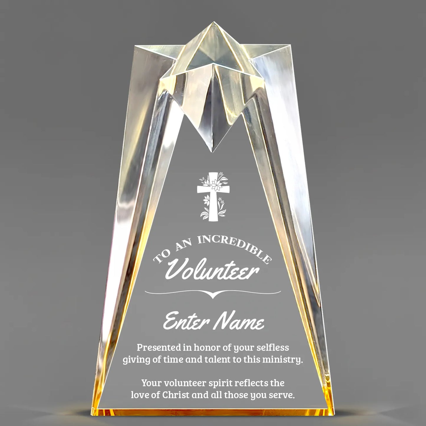 Church Awards - Gold Sculpted Star Acrylic Awards - Personalize Online – Choose From 5 Designs