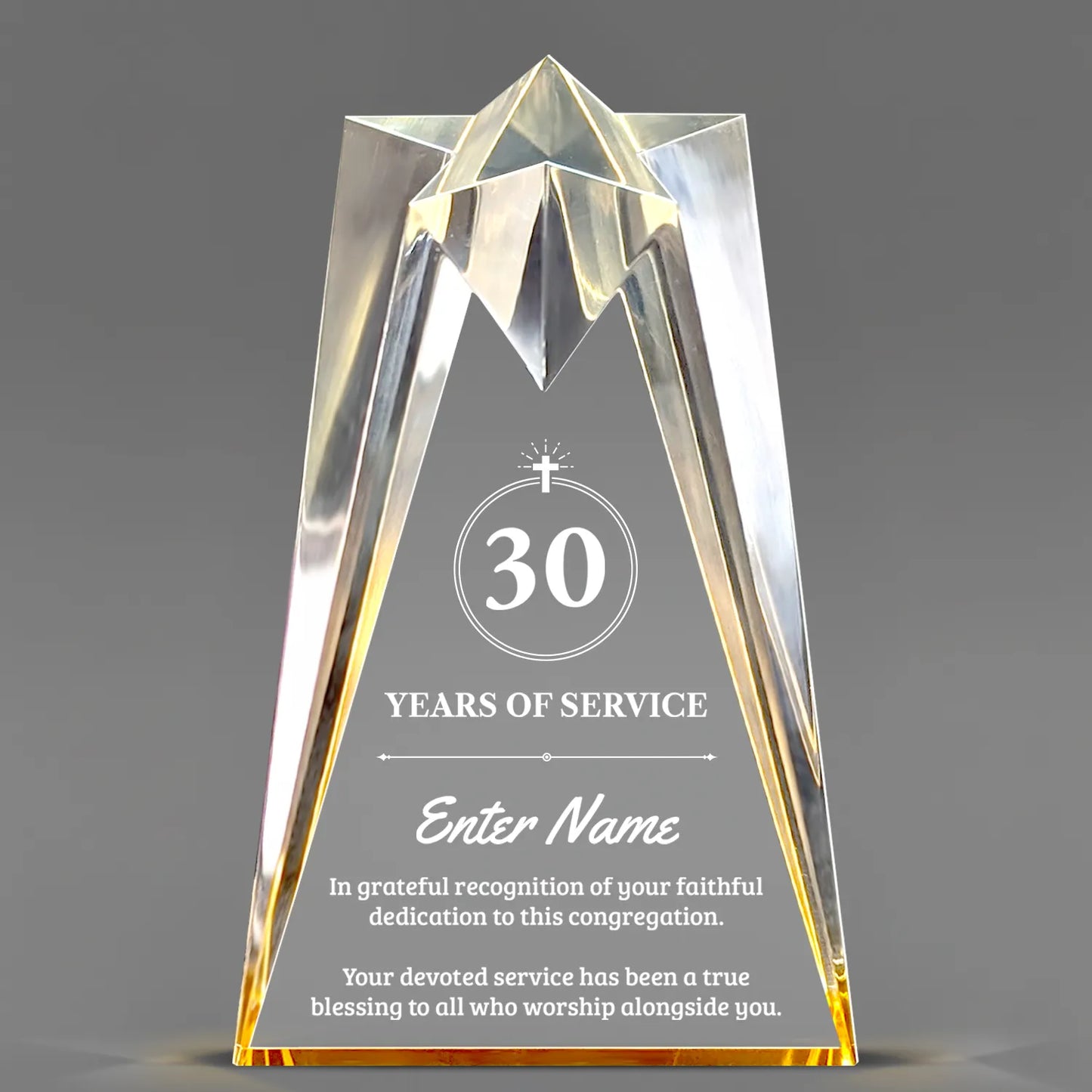 Church Awards - Gold Sculpted Star Acrylic Awards - Personalize Online – Choose From 5 Designs