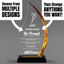 Appreciation Awards - Acrylic Gold Flame Awards - Personalize Online – Choose From 5 Designs