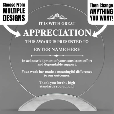 Appreciation Awards - Round Cosmic Acrylic Awards - Personalize Online – Choose From 5 Designs