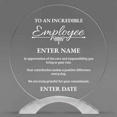 Employee Appreciation Awards - Round Cosmic Acrylic Awards - Personalize Online – Choose From 5 Designs