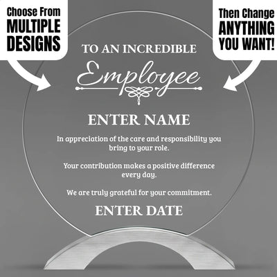 Employee Appreciation Awards - Round Cosmic Acrylic Awards - Personalize Online – Choose From 5 Designs