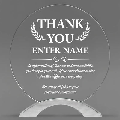 Thank You Awards - Round Cosmic Acrylic Awards - Personalize Online – Choose From 5 Designs