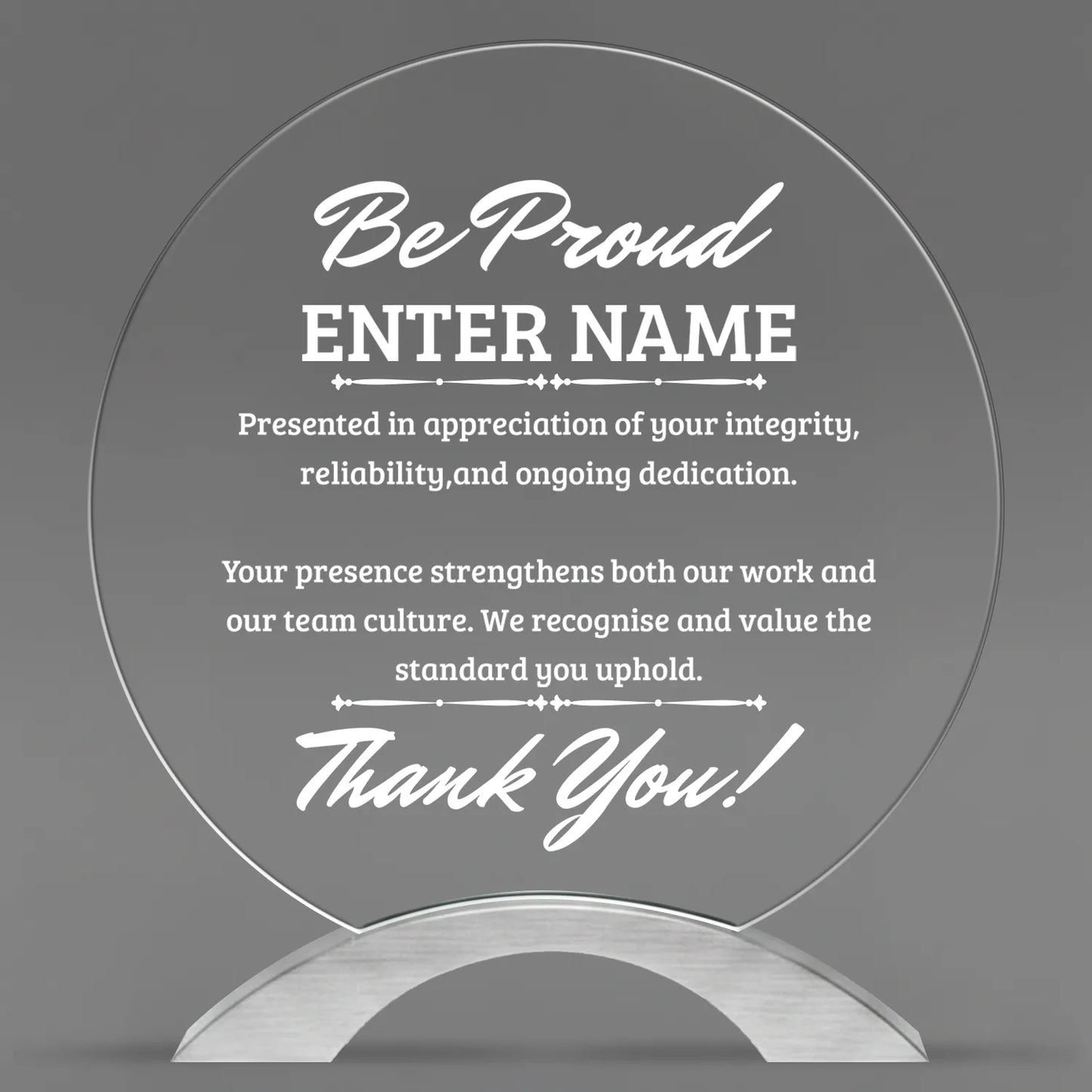 Thank You Awards - Round Cosmic Acrylic Awards - Personalize Online – Choose From 5 Designs