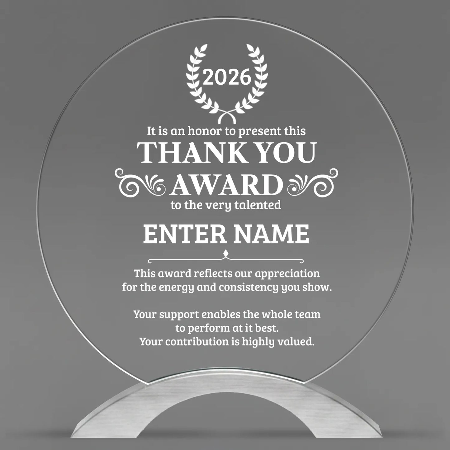 Thank You Awards - Round Cosmic Acrylic Awards - Personalize Online – Choose From 5 Designs