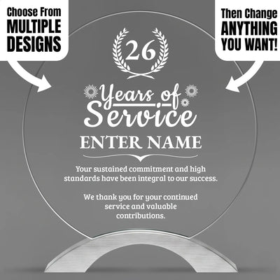Long Service Awards - Round Cosmic Acrylic Awards - Personalize Online – Choose From 5 Designs
