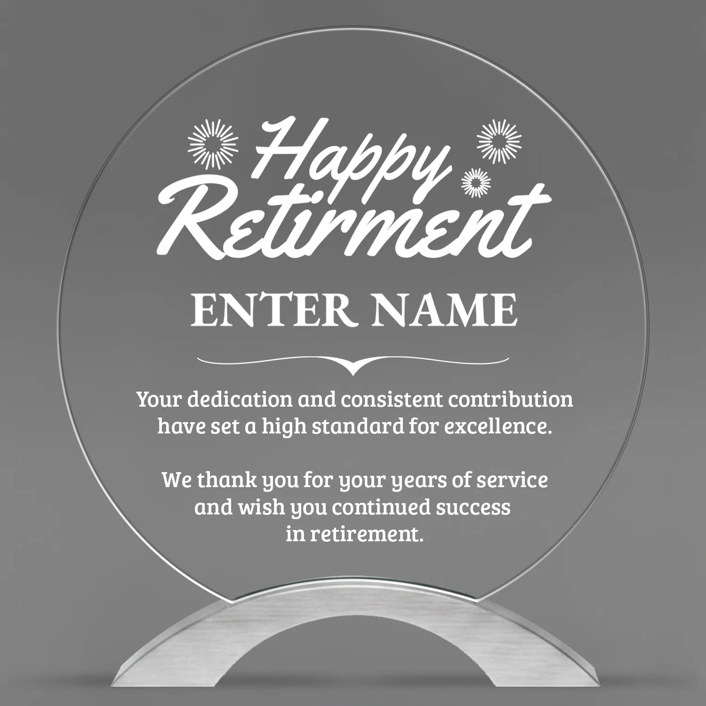 Retirement Awards - Round Cosmic Acrylic Awards - Personalize Online – Choose From 5 Designs