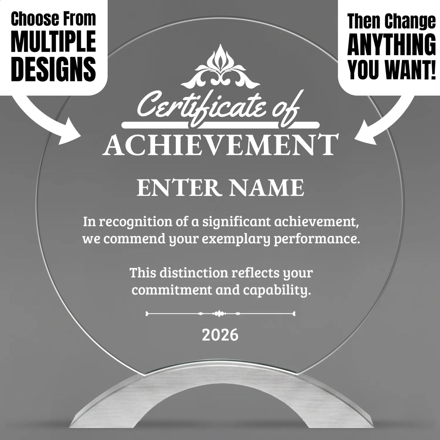 Achievement Awards - Round Cosmic Acrylic Awards - Personalize Online – Choose From 5 Designs