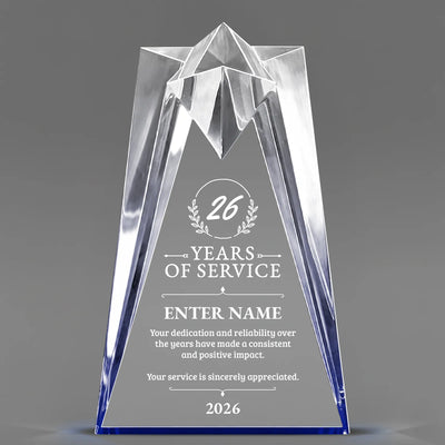 Long Service Awards - Blue Sculpted Star Acrylic Awards - Personalize Online – Choose From 5 Designs