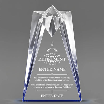 Retirement Awards - Blue Sculpted Star Acrylic Awards - Personalize Online – Choose From 5 Designs
