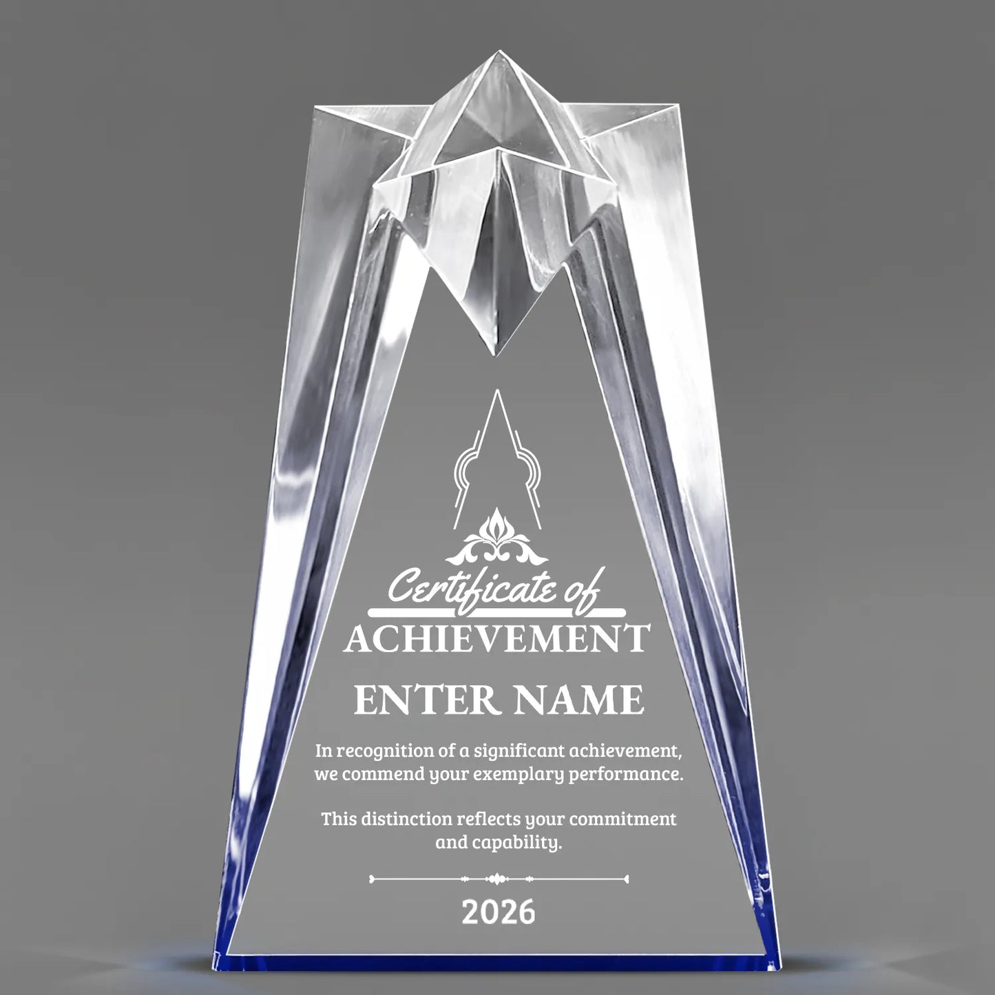 Achievement Awards - Blue Sculpted Star Acrylic Awards - Personalize Online – Choose From 5 Designs