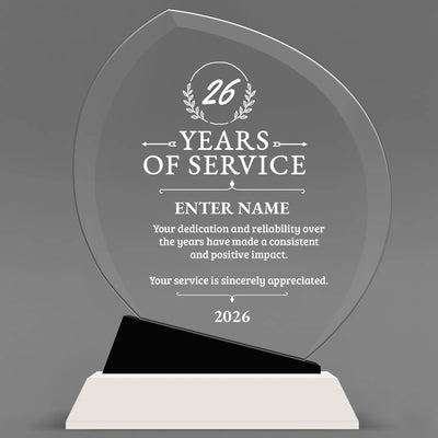 Long Service Awards - Crystal Oblong Awards with Black Accent - Personalize Online – Choose From 5 Designs