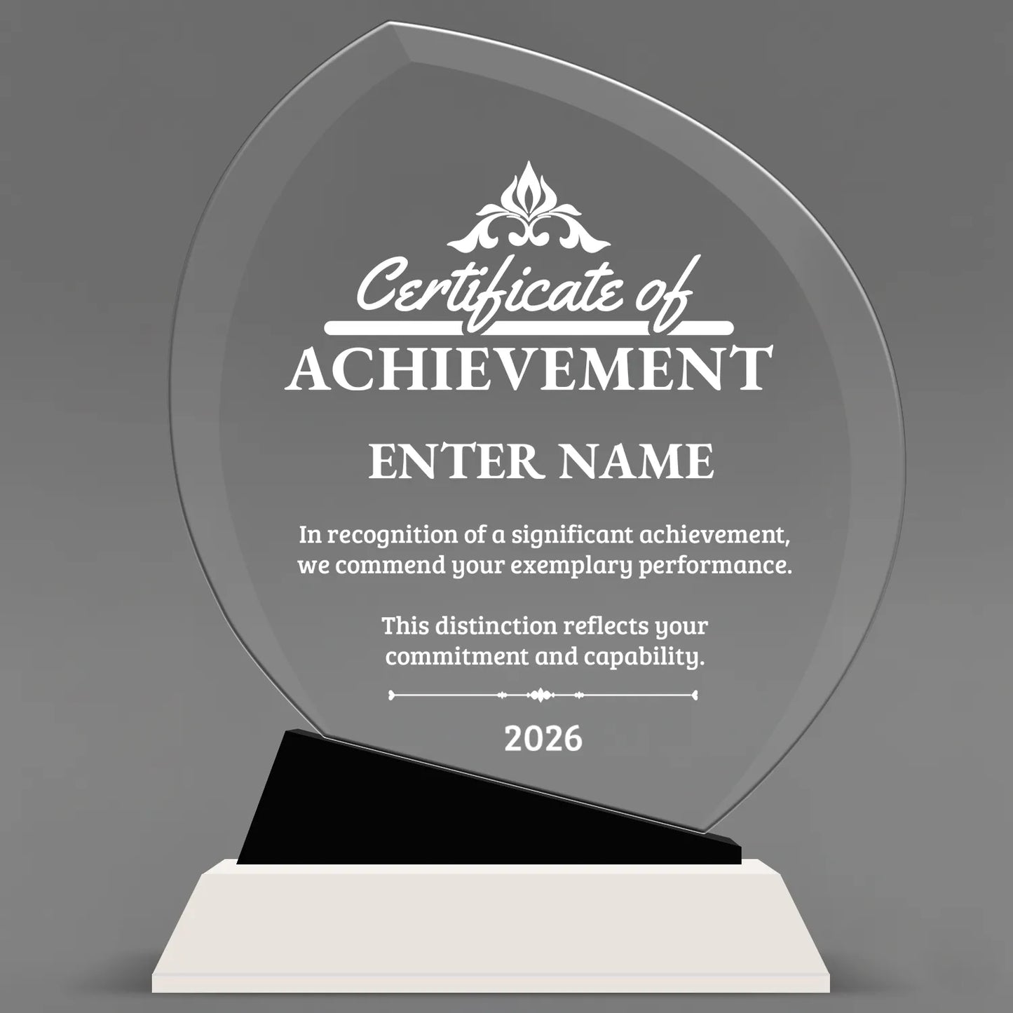 Achievement Awards - Crystal Oblong Awards with Black Accent - Personalize Online – Choose From 5 Designs