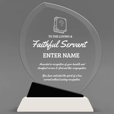 Church Awards - Crystal Oblong Awards with Black Accent - Personalize Online – Choose From 5 Designs
