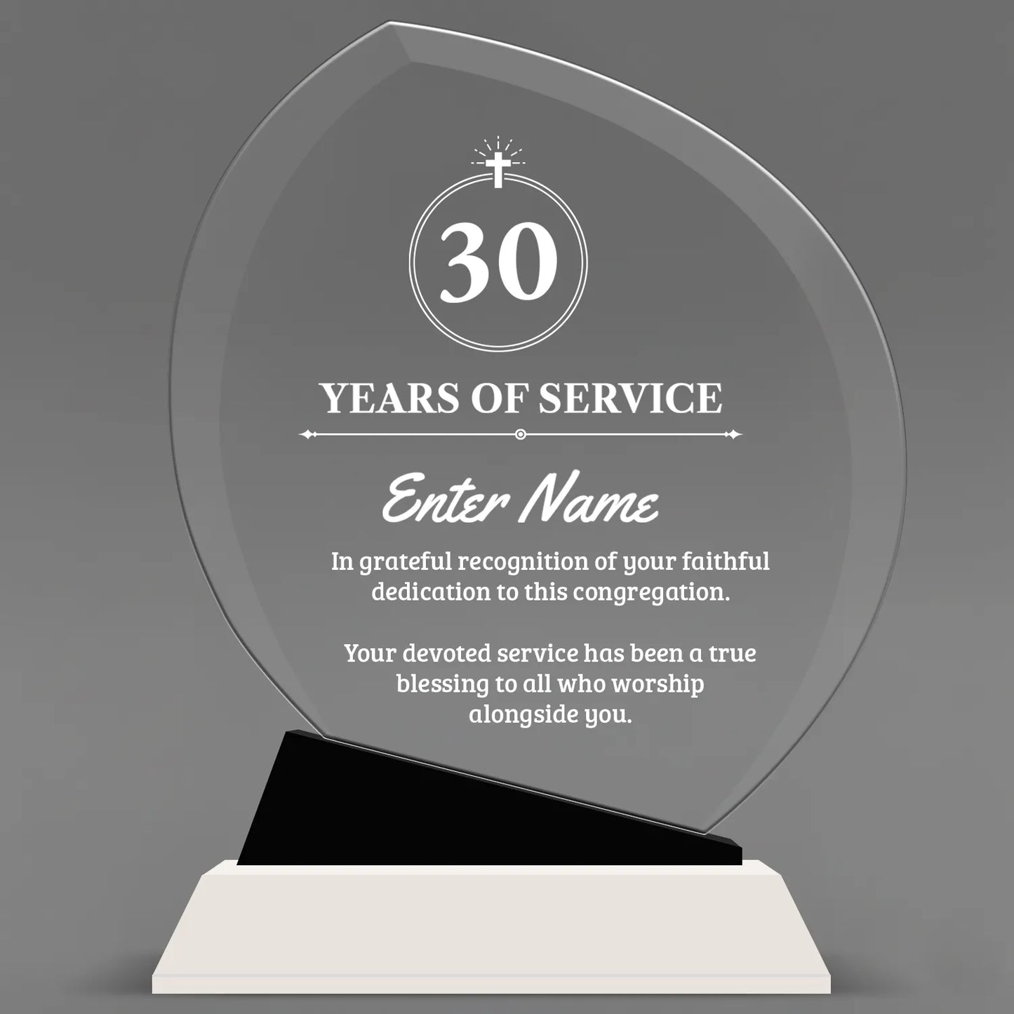 Church Awards - Crystal Oblong Awards with Black Accent - Personalize Online – Choose From 5 Designs