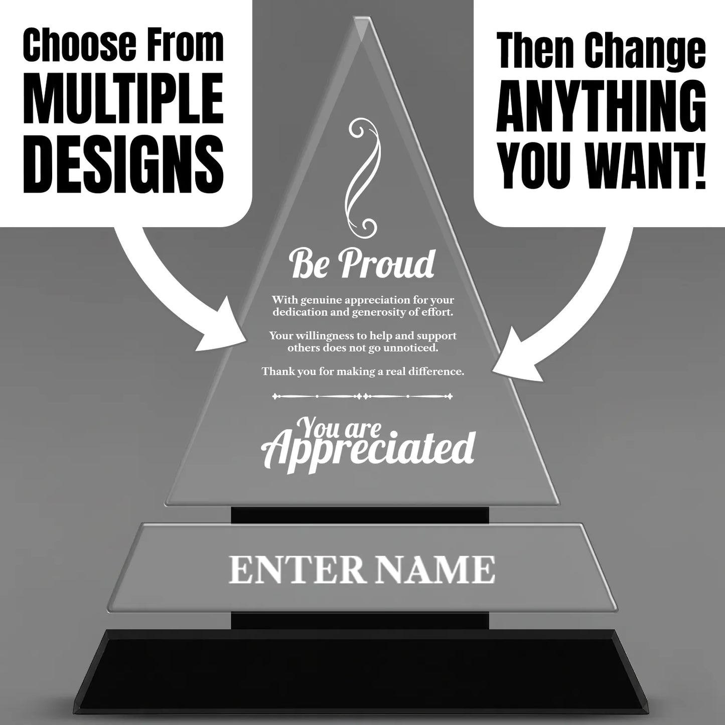 Appreciation Awards - Crystal Triangle Awards - Personalize Online – Choose From 5 Designs