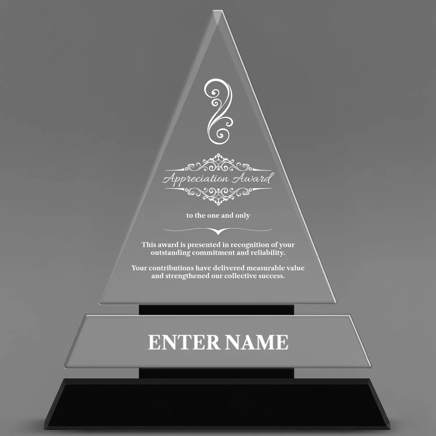 Appreciation Awards - Crystal Triangle Awards - Personalize Online – Choose From 5 Designs