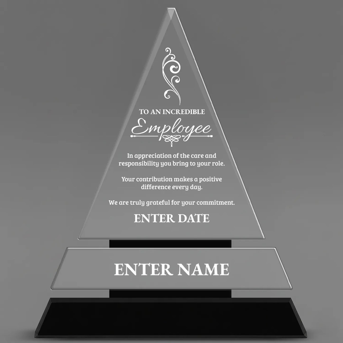 Employee Appreciation Awards - Crystal Triangle Awards - Personalize Online – Choose From 5 Designs