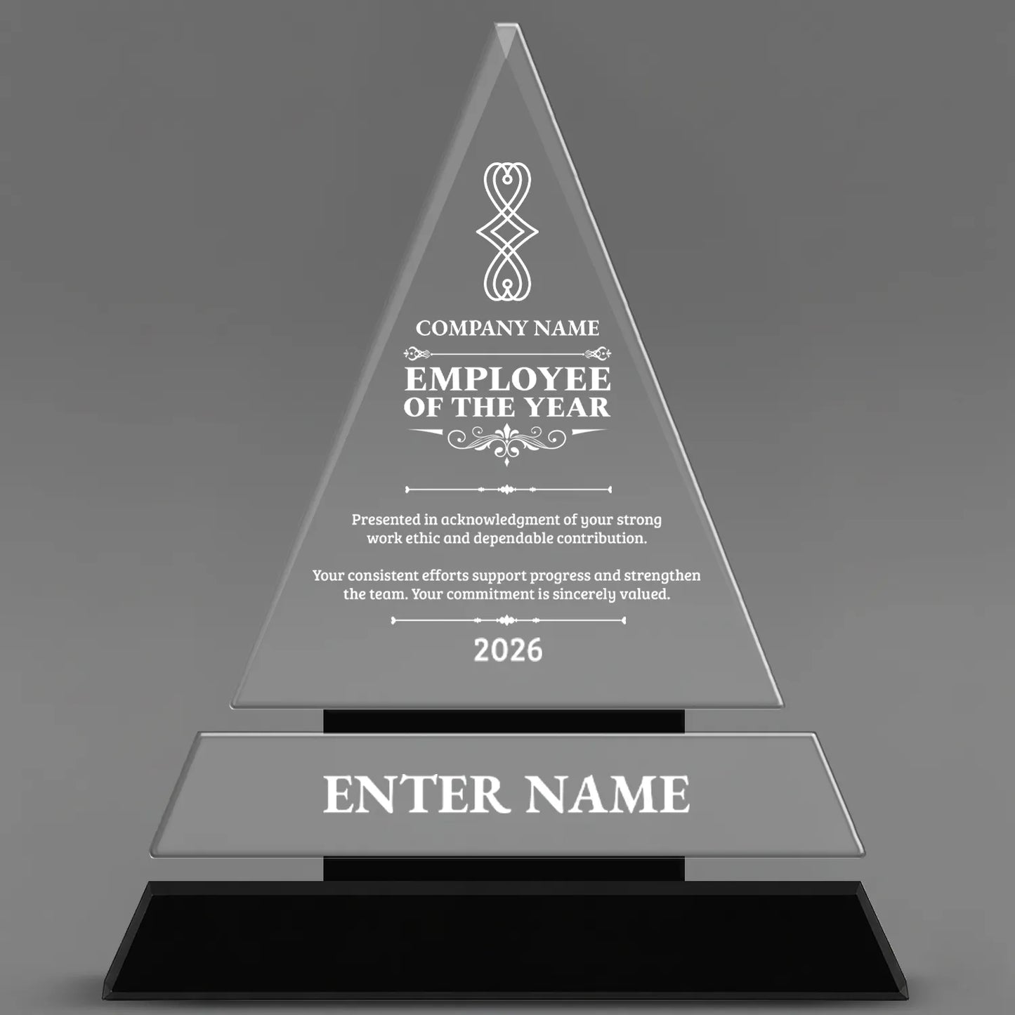 Employee Appreciation Awards - Crystal Triangle Awards - Personalize Online – Choose From 5 Designs