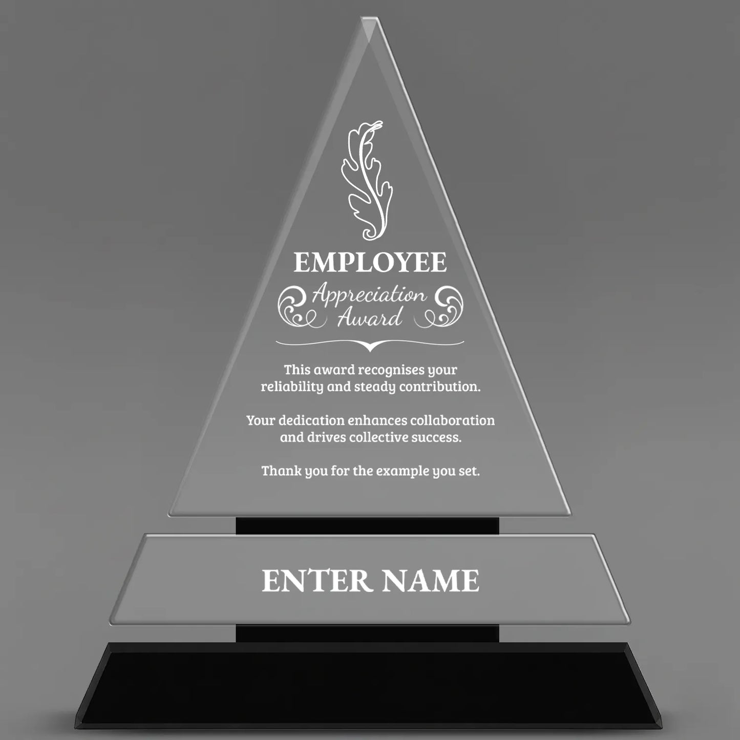 Employee Appreciation Awards - Crystal Triangle Awards - Personalize Online – Choose From 5 Designs