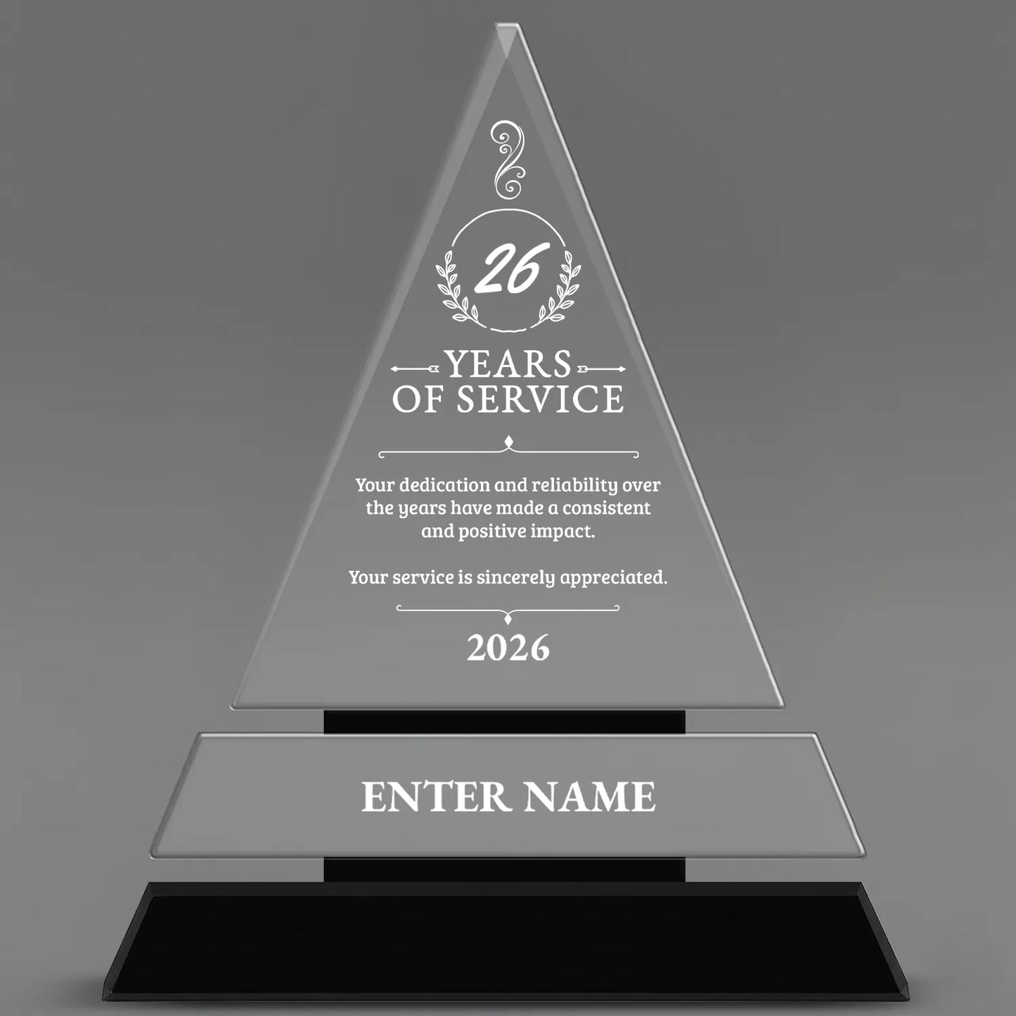 Long Service Awards - Crystal Triangle Awards - Personalize Online – Choose From 5 Designs