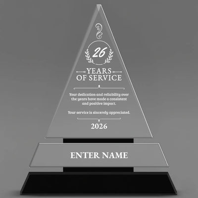 Long Service Awards - Crystal Triangle Awards - Personalize Online – Choose From 5 Designs