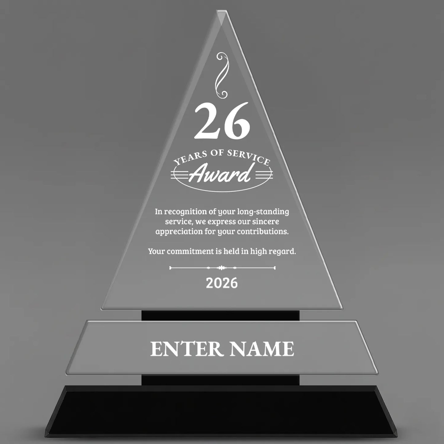 Long Service Awards - Crystal Triangle Awards - Personalize Online – Choose From 5 Designs