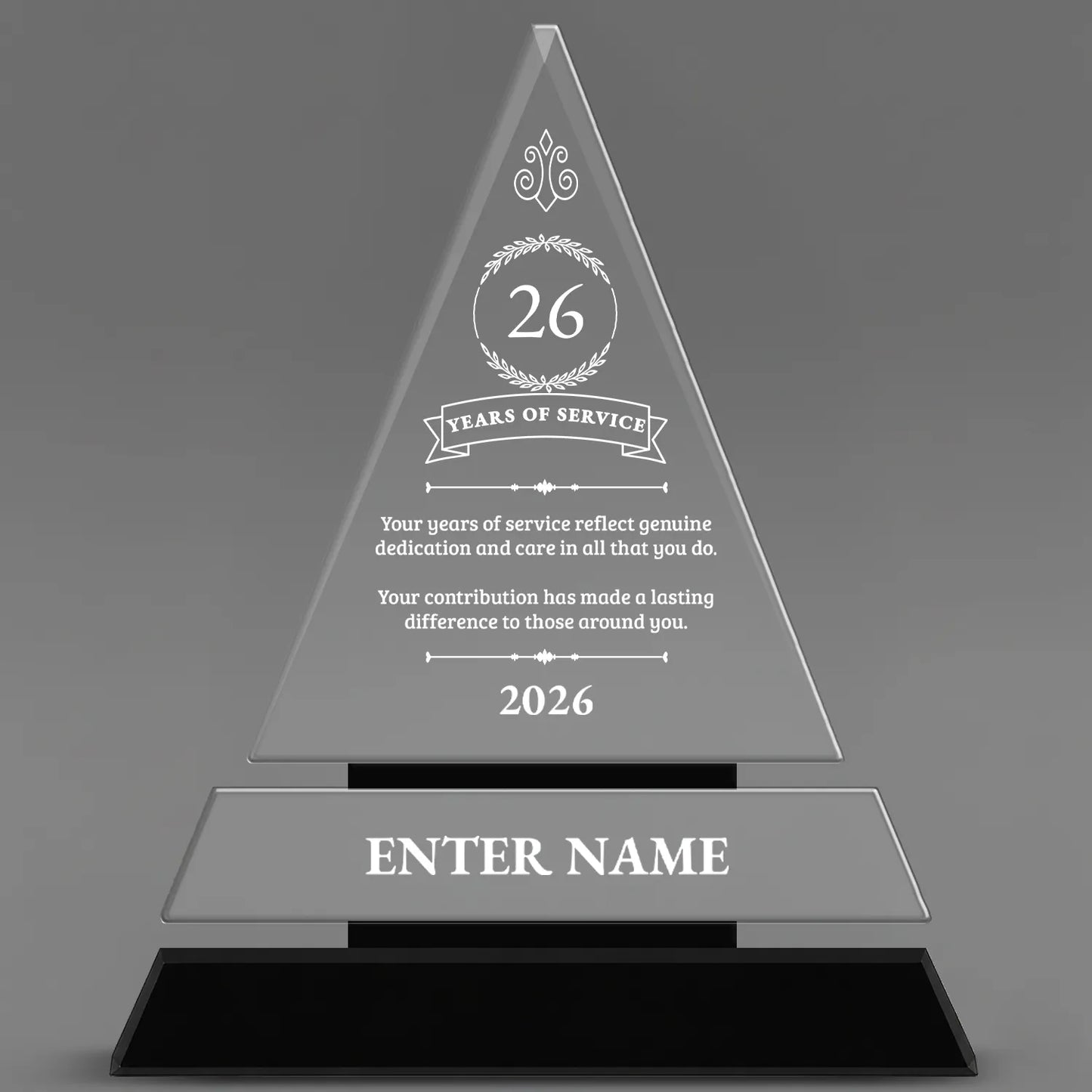 Long Service Awards - Crystal Triangle Awards - Personalize Online – Choose From 5 Designs