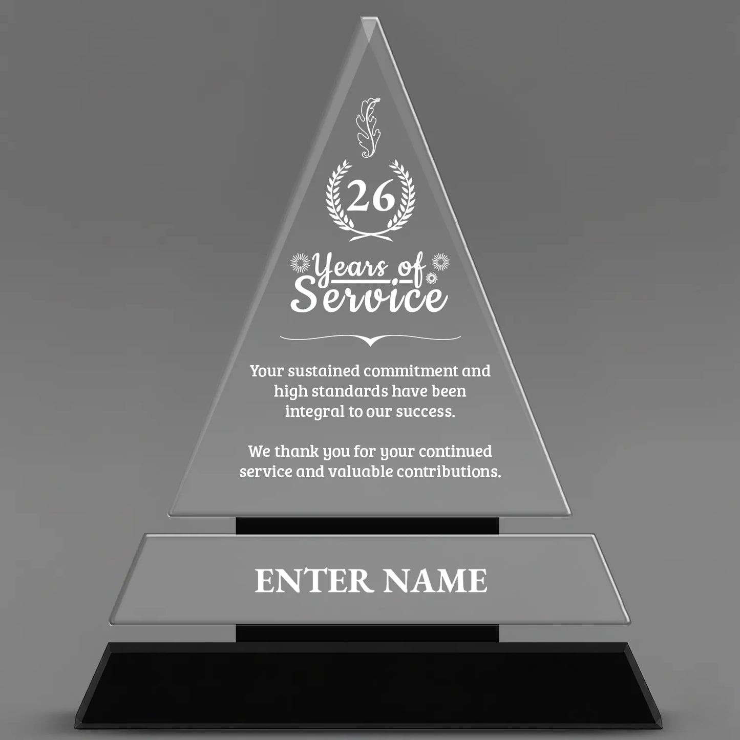 Long Service Awards - Crystal Triangle Awards - Personalize Online – Choose From 5 Designs