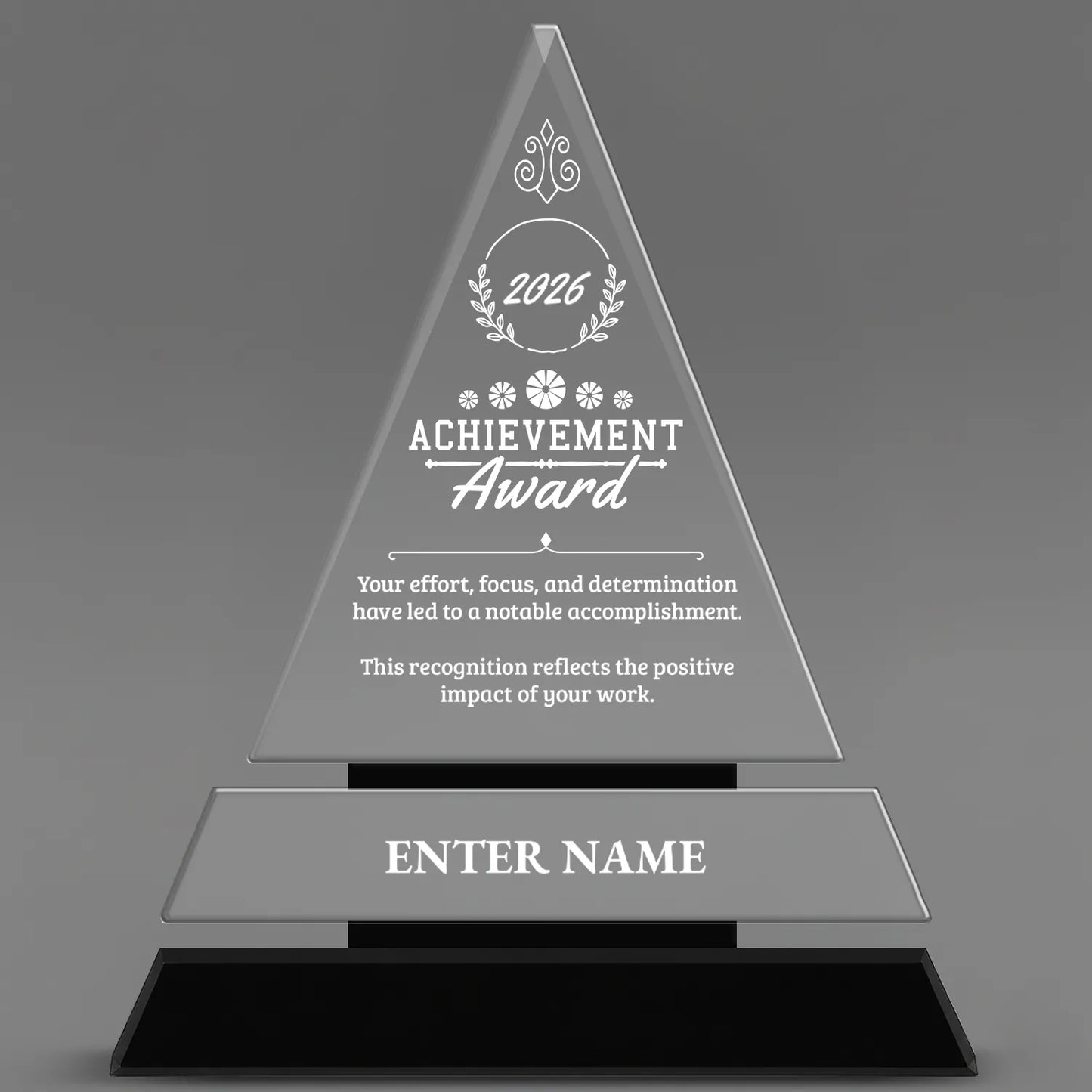 Achievement Awards - Crystal Triangle Awards - Personalize Online – Choose From 5 Designs