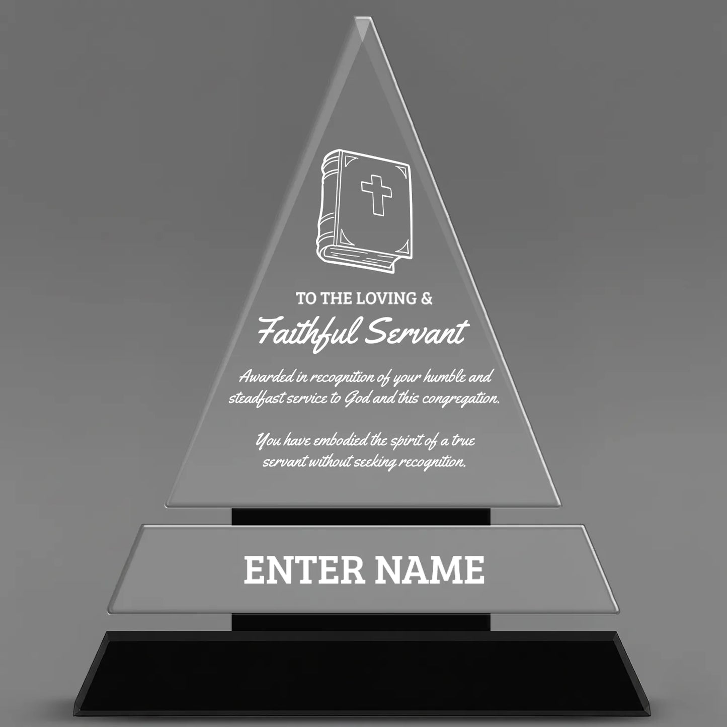 Church Awards - Crystal Triangle Awards - Personalize Online – Choose From 5 Designs