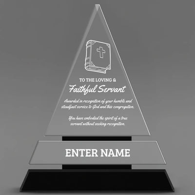 Church Awards - Crystal Triangle Awards - Personalize Online – Choose From 5 Designs