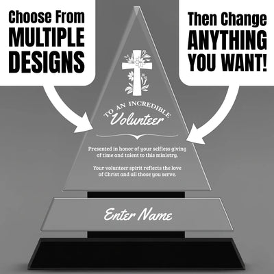 Church Awards - Crystal Triangle Awards - Personalize Online – Choose From 5 Designs
