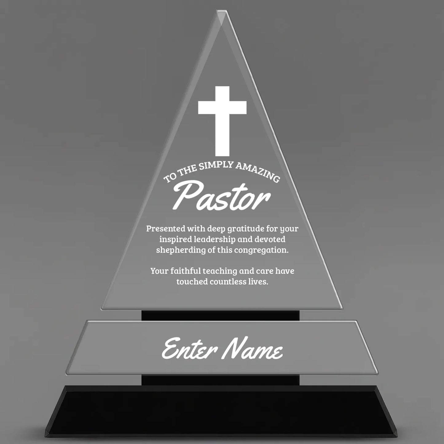 Church Awards - Crystal Triangle Awards - Personalize Online – Choose From 5 Designs